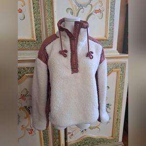 Womens Pullover with Contrasting Mauve Trim